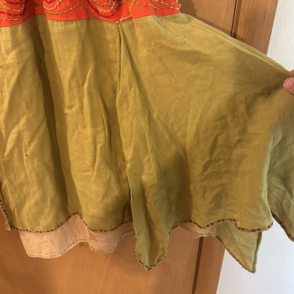 Salabianca Women’s Sleeveless Striped Sequin Artsy Dress Green Yellow Size 2 - Picture 12 of 13